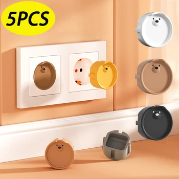 Baby Sicherheit Schutz Buchse Schutzhülle Nette Cartoon Kinder Silikon Elektrische Schock Staubdicht (5 Stück)