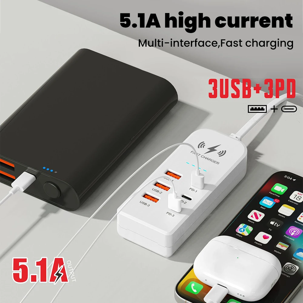 Steckdosenleiste mit 3 USB und 3 USB-C, Schnellladen – Bild 4
