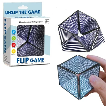 Unendliche 3D Zauberwürfel Unregelmäßige Flip Puzzle Vision Anti Stress Büro Stressabbau Autismus Sammlung