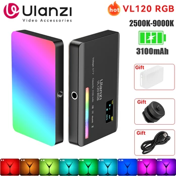 Ulanzi VL120 Vollfarb-RGB-Videoleuchte, 2500 K-9000 K, LED-Fotobeleuchtung, dimmbares Kameralicht