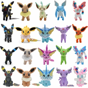 32-Stil Eevee Plüschtier Pokemon Eeveelution Umbreon Vaporeon Jolteon Flareon Espeon Leafeon Cartoon