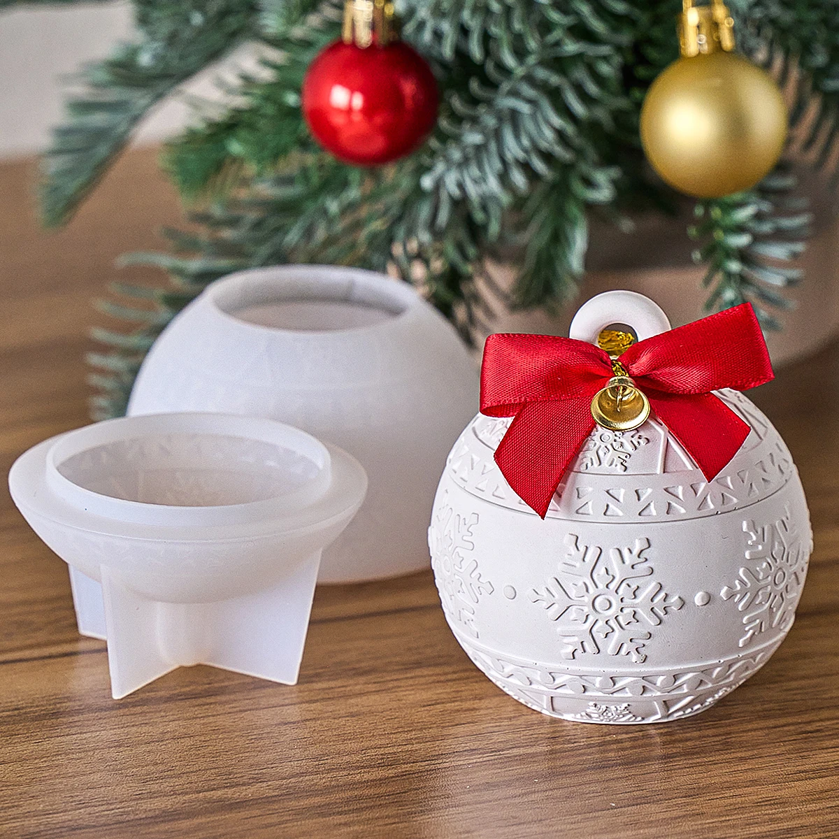 Runde Weihnachtsglas-Silikonform zum Selbermachen – Bild 5