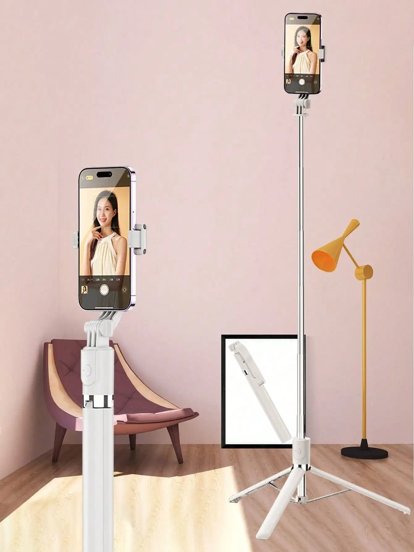 1700mm Selfie Stick Drahtlose Selfie Stick Telefon Stativ – Bild 4