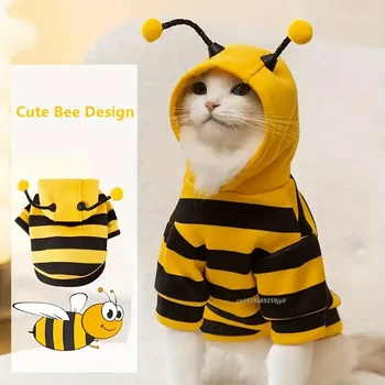 Hunde & Katzen Bee Pet Welpen-Mantel Bekleidung Outfit Hunde-Hoodies Winter Warmes Katzen-Cosplay-Kostüm