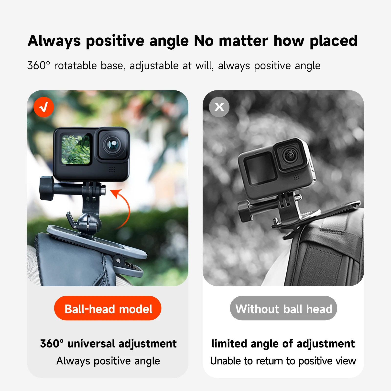 TELESIN 360° °   Rotation Magnetische Rucksack Clip Clamp – Bild 3