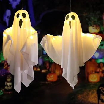 Halloween-Geisterdekoration zum Aufhängen, leuchtende fliegende Geister für Gartenpartys im Innen