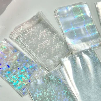 Paket Laser Liebe Holographische Fotokarten Schutzhüllen Transparente Karte Film Idol Foto Hülse (50 Stück)