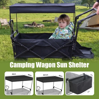 Outdoor-Camping-Dachzelt mit abnehmbarer Markise, Sonnenschutz für Kinderwagen, Picknickwagen und Trolleys