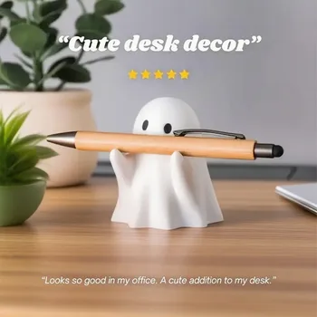 Niedlicher Halloween-Geist-Stifthalter, kleine Geisterstatue, Design, Bleistiftunterstützung für die