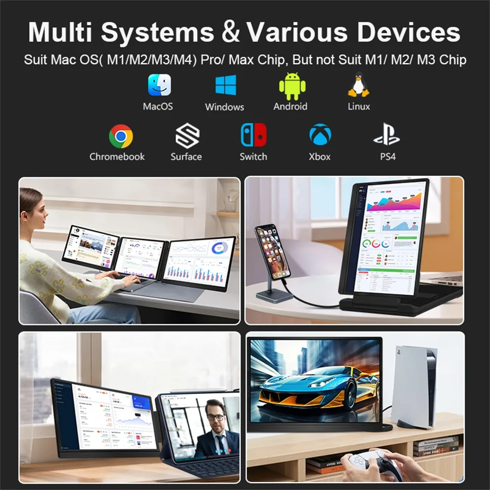 Rospider 14- bis 16-Zoll-Dual-Screen-Extender-Display FHD IPS – Bild 5