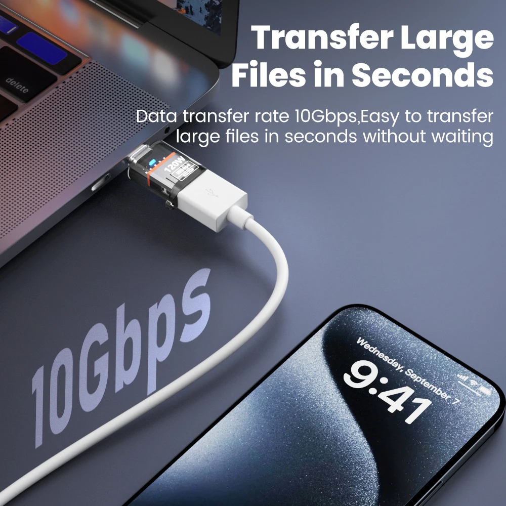 USB-C auf USB-A OTG-Adapter, USB 3.2, 120 W – Bild 3