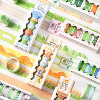 Cartoon Niedliches Washi Tape DIY Landschaftsgestaltung Dekoratives Klebeband DIY Scrapbooking (4 Stück)