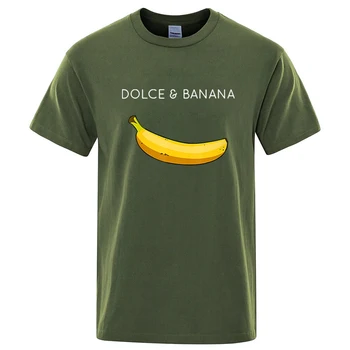 Sommer Herren T-Shirt Baumwollmischung Lustiger Bananendruck Lockerer O-Ausschnitt Kurzarm Casual Herren