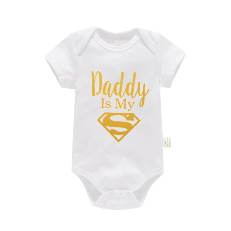 100% Baumwolle Baby Jungen Mädchen Stram pler Kurzarm lustige – Bild 4