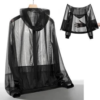UETEEY Sommer UPF 50+ UV Sonnenschutz Haut Mäntel Männer Ultra-Licht Sportswear Mit Kapuze Outwear Männer