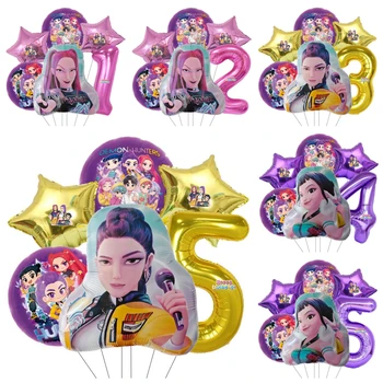 Musik-Mädchen Kinder Geburtstagsparty Dekorations-Set Zahlenballons 0-9 Babyparty Zubehör Geschenk (6 Stück)