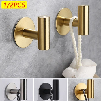 Klebstoff Wand Haken Edelstahl Robe Aufkleber Haken Handtuch Mantel Schlüssel Hosen Kleiderbügel Badezimmer