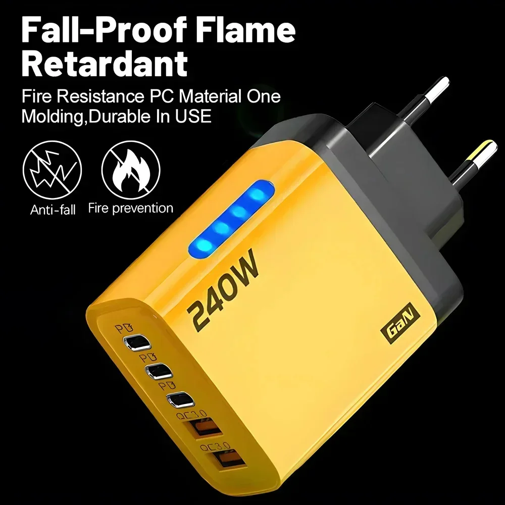 GaN Desktop-Ladegerät 240 W, 5 Anschlüsse, mit 10 A USB-C – Bild 2