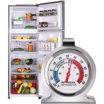 Packungen Kühlschrank-Gefrierschrank-Thermometer, klassische Serie, großes Zifferblatt, rote Anzeige, genaue