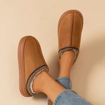 Winter frauen Slipper Mode Fuzzy Pelz Anti-slip Weiche Sohle Outdoor Indoor Warme Komfort Männer Freizeit