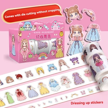 1 box Nette Prinzessin Dress Up Aufkleber Mädchen Cartoon Washi Tape Set Nette kinder Handbuch Charakter