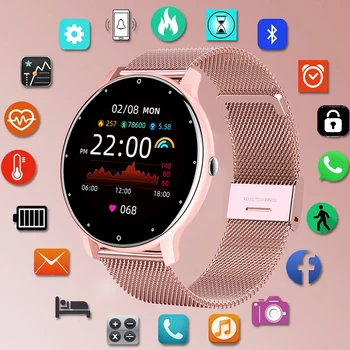 LIGE Wasserdichte Frauen Smart Band Uhr Echtzeit Wettervorhersage Männer Uhren Sport Damen Smart Uhr