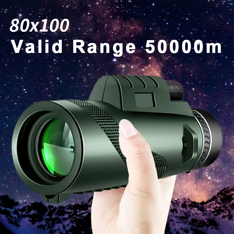 80x100 HD ZOOM Leistungsstarkes Monokular-Teleskop Tragbares