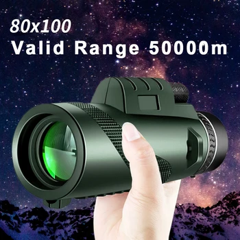 80x100 HD ZOOM Leistungsstarkes Monokular-Teleskop Tragbares Fernglas Langstreckenteleskop Jagd Camping