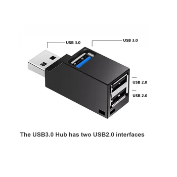 USB 3.0 HUB Adapter Erweiterungsbox Mini-Splitter 1 zu 3 Anschlüsse Hochgeschwindigkeits-USB 2.0 für PC Laptop