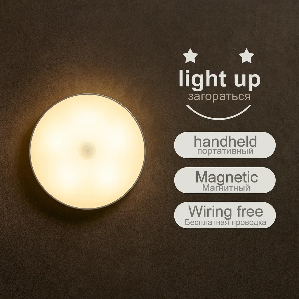 USB-Aufladbare LED-Nachtleuchte mit Bewegungssensor – Bild 2