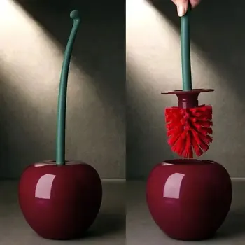 Rot Wc Pinsel Kreative Schöne Kirsche Form Toilette Wc Pinsel Halter Set Wc Halter Bad Zubehör