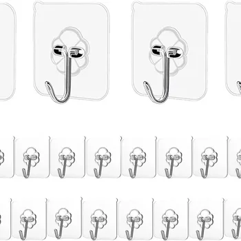 Transparenter nahtloser Haken, stark klebender Haken, Badezimmer-Wohnzimmer-Wandbehang-Tür, selbstklebender