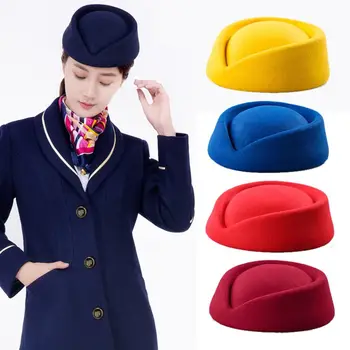 Vintage Bühne Leistung Baskenmütze Hut Cosplay Maskerade Party Airline Stewardess Caps Uniform Caps