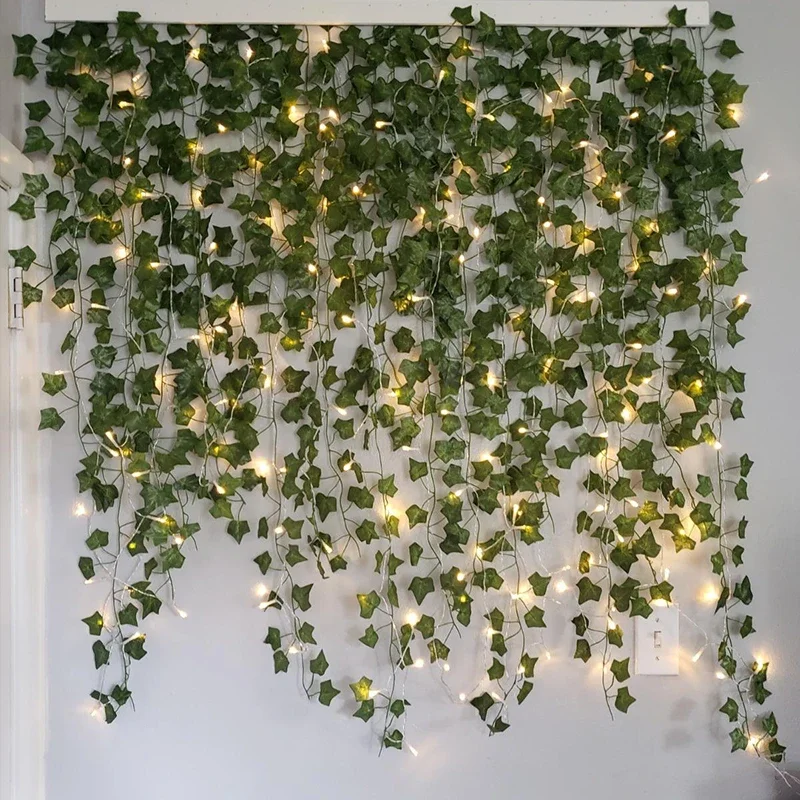 2/5/10M Seidenblätter Fake Creeper Green Leaf Ivy Vine – Bild 4