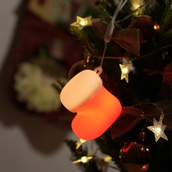 Weihnachtsstrumpf Silikon-Hängeornament USB-Aufladbare LED-Nachtlicht Weihnachtsdekoration Kinderzimmer