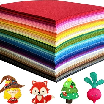 Filz Stoff Blatt Verschiedene Farbe Patchwork Nähen DIY Handwerk Quadrate Vlies 1mm Dicke handgemachte Stoff