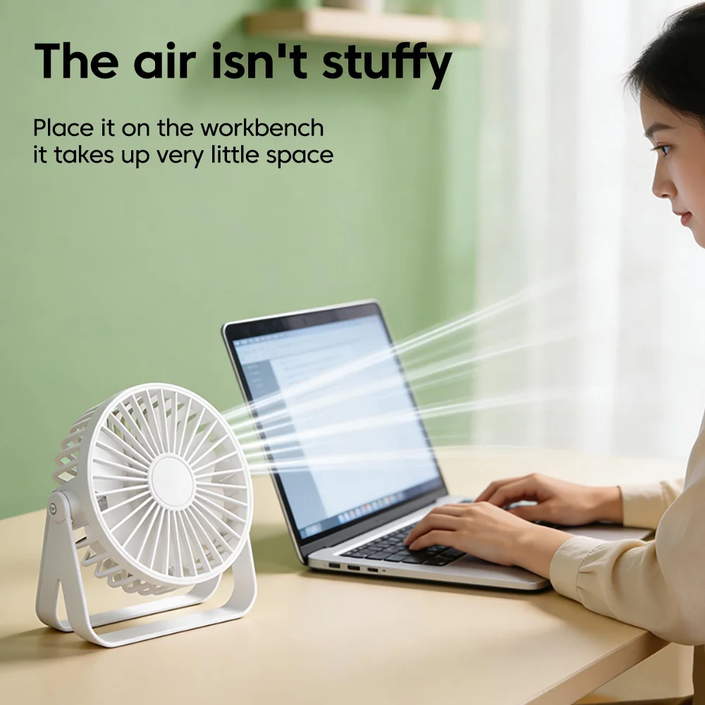 Schreibtischventilator, tragbarer Mini-USB-Akku-Ventilator – Bild 4