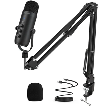 Haomuren Professionelles USB-Streaming-Podcast-PC-Mikrofon, Studio-Kondensatormikrofon-Set