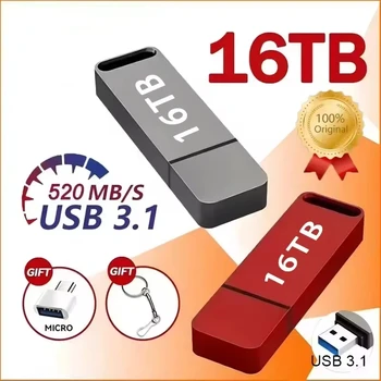 USB-Stick mit 16 TB, USB 3.2, Hochgeschwindigkeits-USB-Stick, Typ C, Metall-USB-Speicher