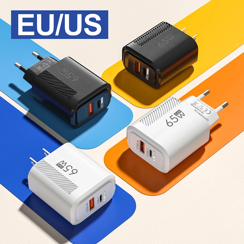 GaN USB-C Reiseladegerät 65 W, PD 3.0, EU/US-Stecker – Bild 3