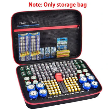 Batterie-Organizer-Etui mit Tester für über 150 AA AAA 9V C D Lithium-Knopfbatterien, Hartschale für Batterien