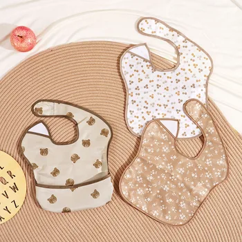 3er-Pack schmutzabweisendes Baby-Lätzchen mit umkehrbarer Tasche, wasserdichte LED-Lätzchen zum Entwöhnung
