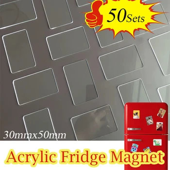 9~50er-Set 5×3cm Rechteckiges DIY Acryl-Magnet-Kit Kühlschrankmagnet Heimdekoration Benutzerdefinierte Fotos