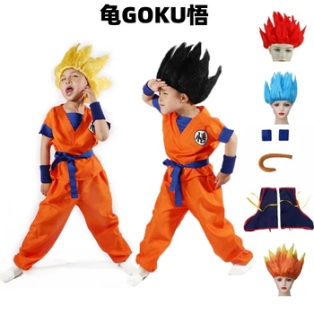 Jungen Mädchen Halloween Son Goku Cosplay Kostüme Für Kinder Outfit Body Männer Krillin Training Kleidung