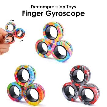 Magnetisches Ringe-Zappelspielzeug-Set für Erwachsene, Fidget-Magnete, Spinner-Ringe, Fidget-Pack (3 Stück)