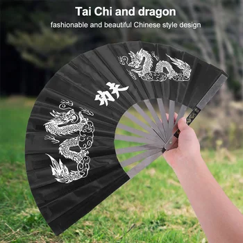 Edelstahl Tai Chi Kampfkunst Kung Fu Tanz praxis Training Performance Fan schwarz