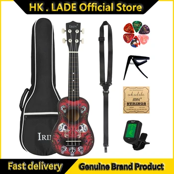 Irin 21 Zoll Ukulele 4 Saiten Hawaii Gitarre Schädel Guitarra Ukulele mit Tasche Saiten Tuner Picks Gitarren