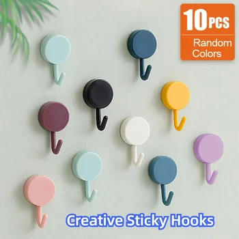 Selbstklebende Wand Haken Stark Ohne Bohren Mantel Tasche Badezimmer Tür Küche Handtuch Aufhänger (10 Stück)