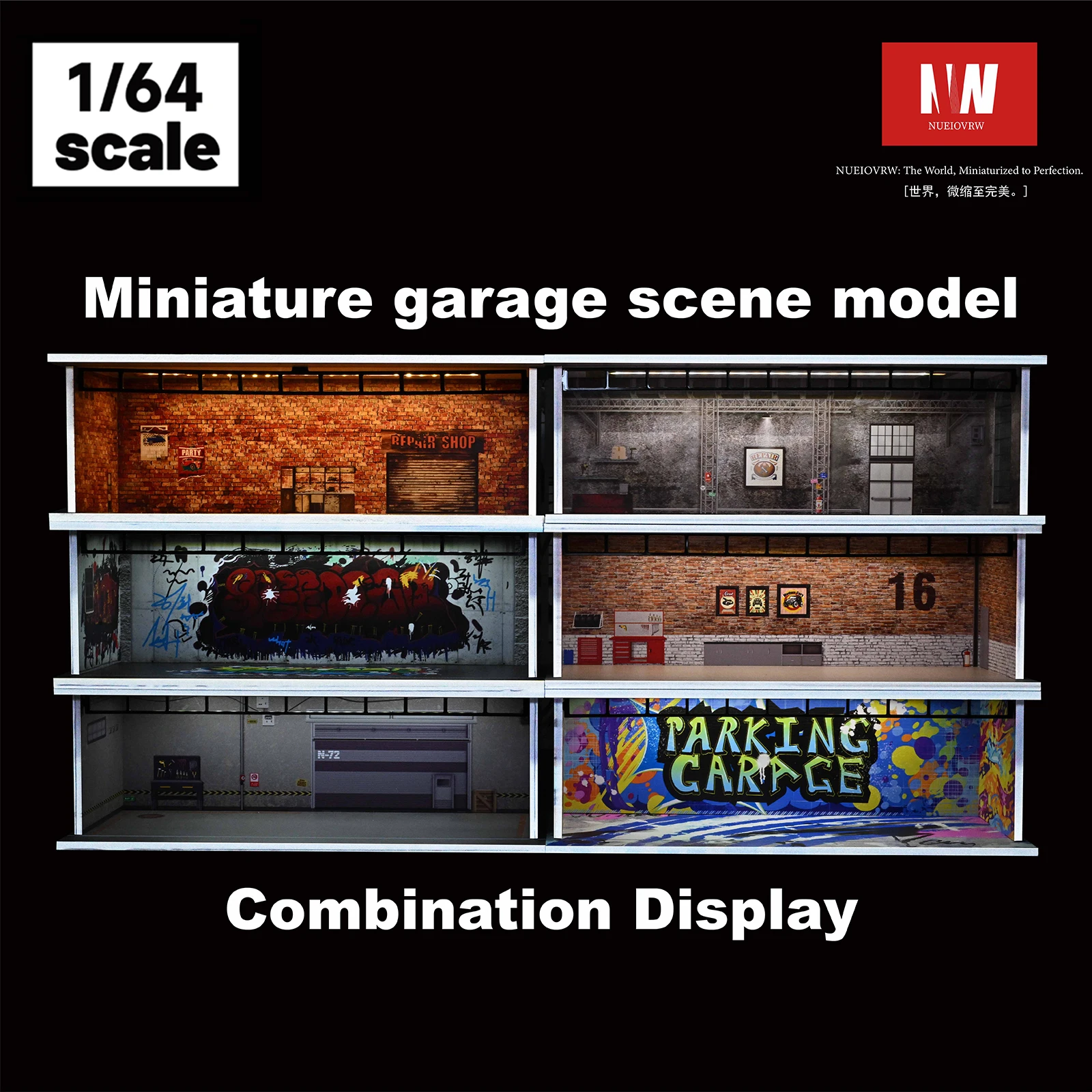 1/64 Diorama Auto-Garagenmodell Auto-Parkplatz – Bild 5