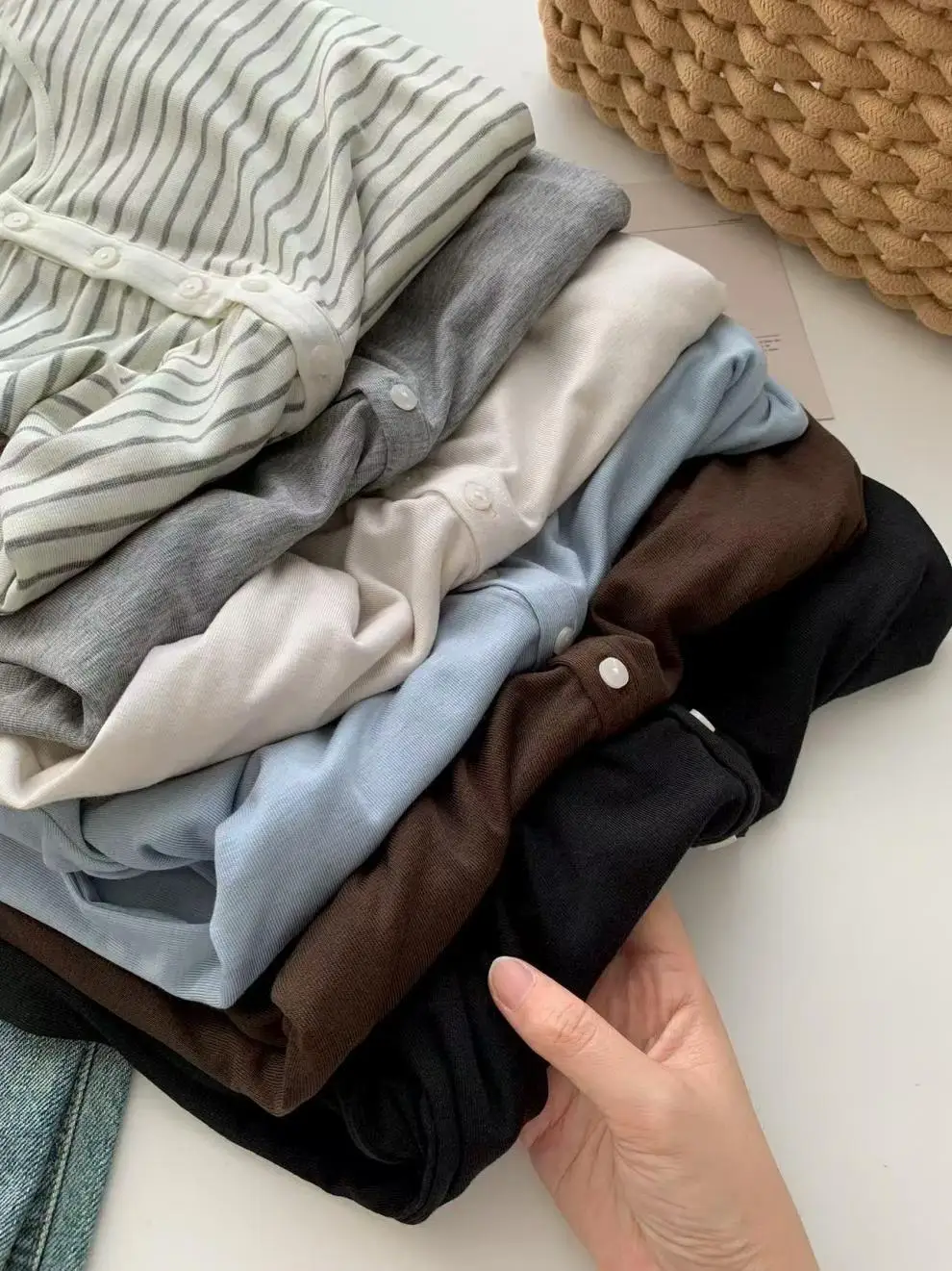 Basic-Hemd aus Seidenwolle für Damen, Herbst und Winter – Bild 6